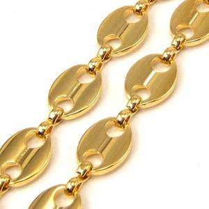 24 18K GOLD GEP COFFEE BEANS DESIGN SOLID GP NECKLACE  