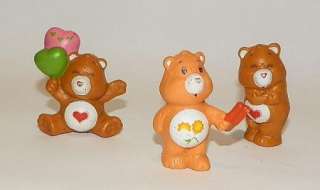 Vintage Lot 7 Mini PVC Care Bears Figurines Grumpy Friend Tenderheart 