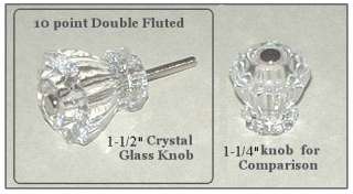 Largest Crystal Clear Fluted Glass_Cabinet/BiFold Knobs  