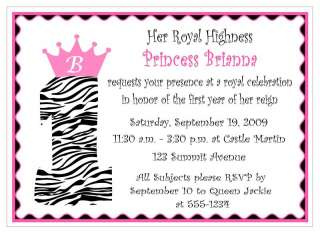 Princess Birthday Party Invitation   First Birthday  