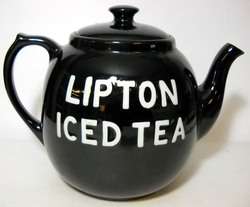 VINTAGE LIPTON ICED TEA DISPENSER * GIANT BLACK TEA POT  
