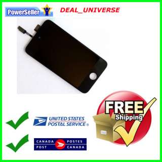 Black iPod Touch 4th Gen LCD Touch Digitizer Screen Replacement Full 