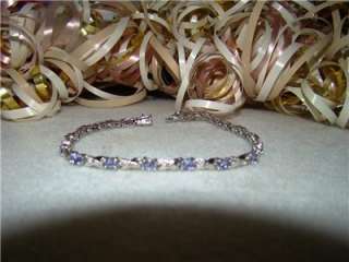 10K WG Tanzanite Tennis Bracelet, 7  