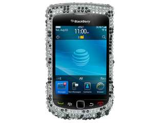 RHINESTONE BLING CASE COVER BLACKBERRY TORCH 9800 SILVER 9810 FLOWER 