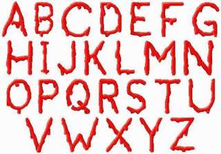 Paint, Blood, Drip Goo Font  Machine Embroidery Designs  