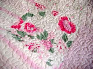 Shabby PINK ROSES/GINGHAM Oversized REVERSIBLE Chic Full/QUEEN Cotton 