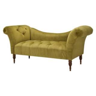 Button Tufted Chaise Settee   Green.Opens in a new window