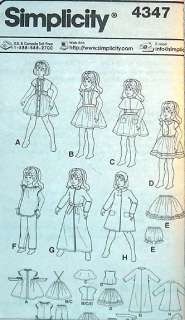 18 Doll Clothes EASY Sew Pattern fits American Girl Cape Vest Coat 