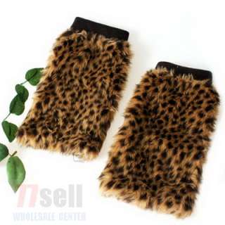 Fashion Leg Ankle Warmer Boot Sleeve Cover Synthetic Furs Leopard 