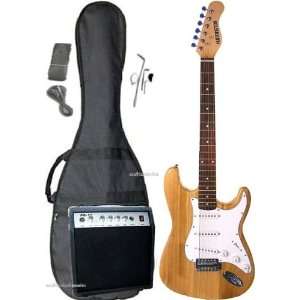  Natural Outlaw Electric Guitar with 10W Amp., Gig Bag Case 
