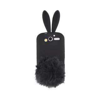 For T Mobile MyTouch 4G Black Bunny Rubber Skin Silicone Case Cover 