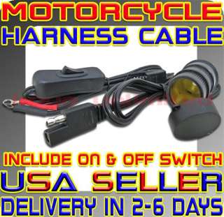 unlimited universal motorcycle battery harness cable w on off switch