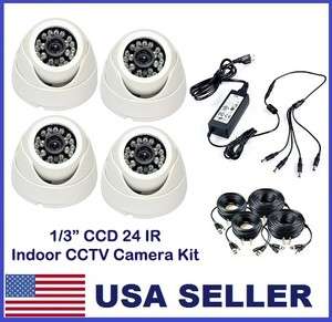 Surveillance CCTV Indoor Night Vision 420TVL CCD Security Camera Kit