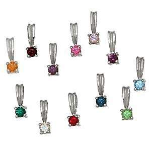  Sterling Silver Birthstone Dangle Charms Jewelry