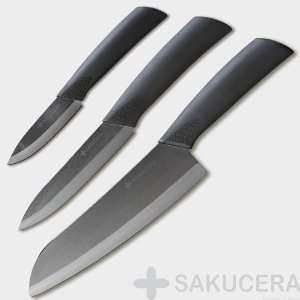  3 + 5 + 7 Inch Sakucera Black Ceramic Knife Chefs 