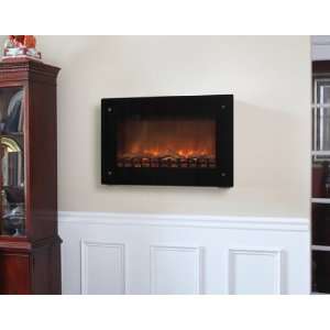   Black Wall Mounted Electric Fireplace Outdoor Fireplace Home