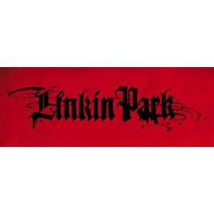  LINKIN PARK BLACK GOTHIC LOGO ON RED CANVAS PATCH