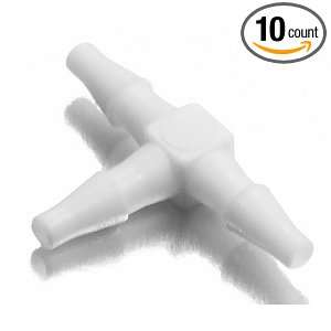   Tee Connector , Classic Barbs, 3/16ID Tube, White Nylon (Pack of 10