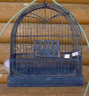   Deco Hendryx Canary Parakeet Bird Cage w/ Glass Feeder Brass  
