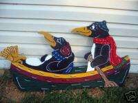Canoeing Christmas Penguins Lawn Yard Art Decoration  