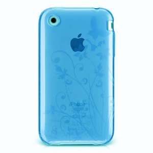 New Sky Blue Butterfly Flower Garden Crystal Candy Skin Apple Iphone 