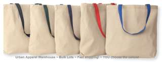 BIG Heavy Canvas TOTE BAGS Thick Grocery Shop Color BULK LOT Blank 