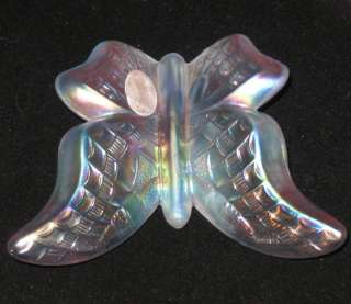 Mid Century Opalescent Carnival Glass Fenton Butterfly  