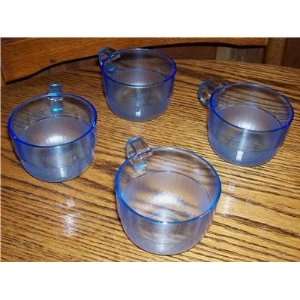  Tupperware Watercolor Blue Acrylic Punch Cups x4 