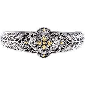 Jewelry Gift Sterling Silver & 18K Yellow Gold Cuff Bracelet. Bracelet 