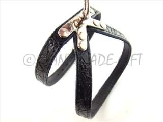 Small Genuine Leather Dog Cat Harness BLACK BROWN RED  