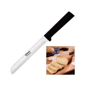 Bread slicer knife with a black handle and a 6 blade, 10 1/4 overall 