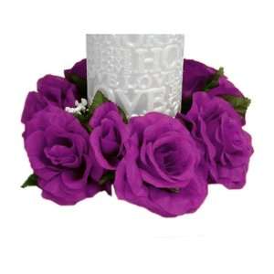   Silk ROSES Flowers Candle Rings Wedding Centerpieces