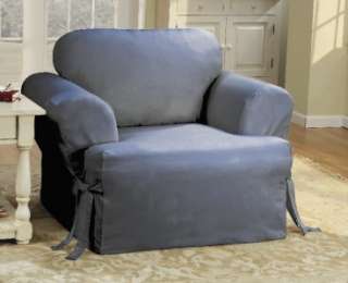 COTTON DUCK Bluestone color 1 piece Chair Slipcover T Cushion