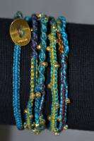 Chan LUU Turquoise Mix/Gold Cotton Cord Wrap Bracelet  