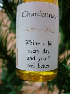 Wine Bottle Chardonnay Glasses New Christmas Ornament  