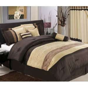  California King Size Comforter Set 7 Pieces   Sonata Dark 