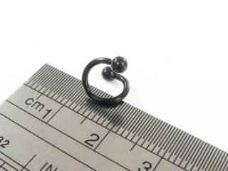 2pc 18g Steel Black Spiral Barbell Belly Nose Ring 0rv  