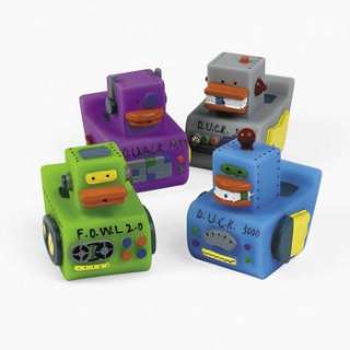   party favors gift kids bath toys set of 12 robot theme rubber ducks
