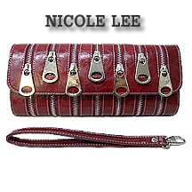 Nicole Lee Metal Zipper Puller Clutch/ Purse Red NWT  