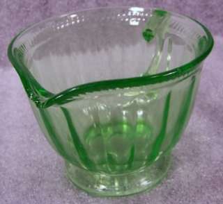 Federal Glass Pitcher Colonial Fluted Green  