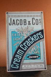 Jacob & Co Cream Crackers Metal Tin Container England  