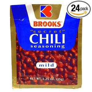 Brooks Secret Chili Seasoning, Mild, 1 Ounce Packets (Pack of 24)