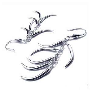 Chili Pepper Styled Sterling Silver 925 Earrings Set