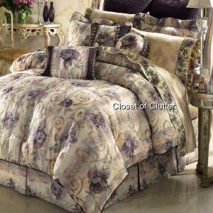 Croscill Chambord Rose Full/Queen 96x88 Comforter Set 4 Quilted Shams 