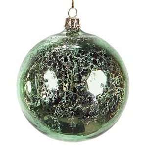   Green Swirl Glass Bulb Christmas Ornament   Ball