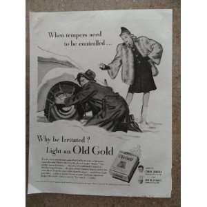  Old Gold Cigarettes, Vintage 40s full page print ad (art 