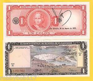 EL SALVADOR 1 Colon Banknote World Money Currency Note Pick 120 BILL N 