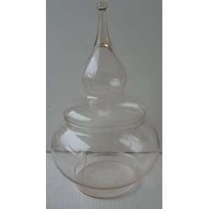  Decorative Clear Glass Bowl with Lid   6 inches in 