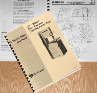 ROCKWELL 20 inch Metal/Wood Band Saw Op/Part Manual  