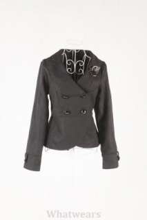 Womens Double Breasted Brooch Design Trench Coat W21  